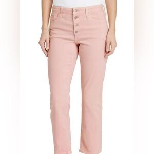 HIGH RISE STRAIGHT CROPPED JEANS SOFT PINK